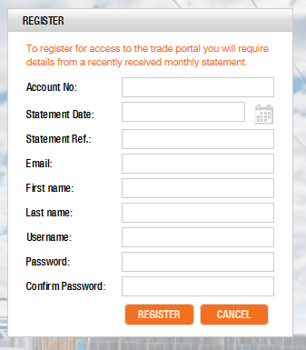 Registration form view